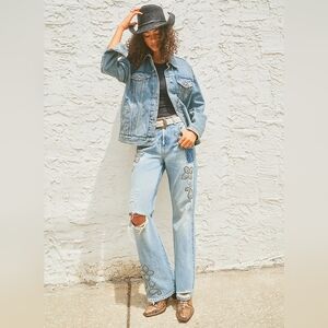 New Free People Jolene oversized Trucker Jacket